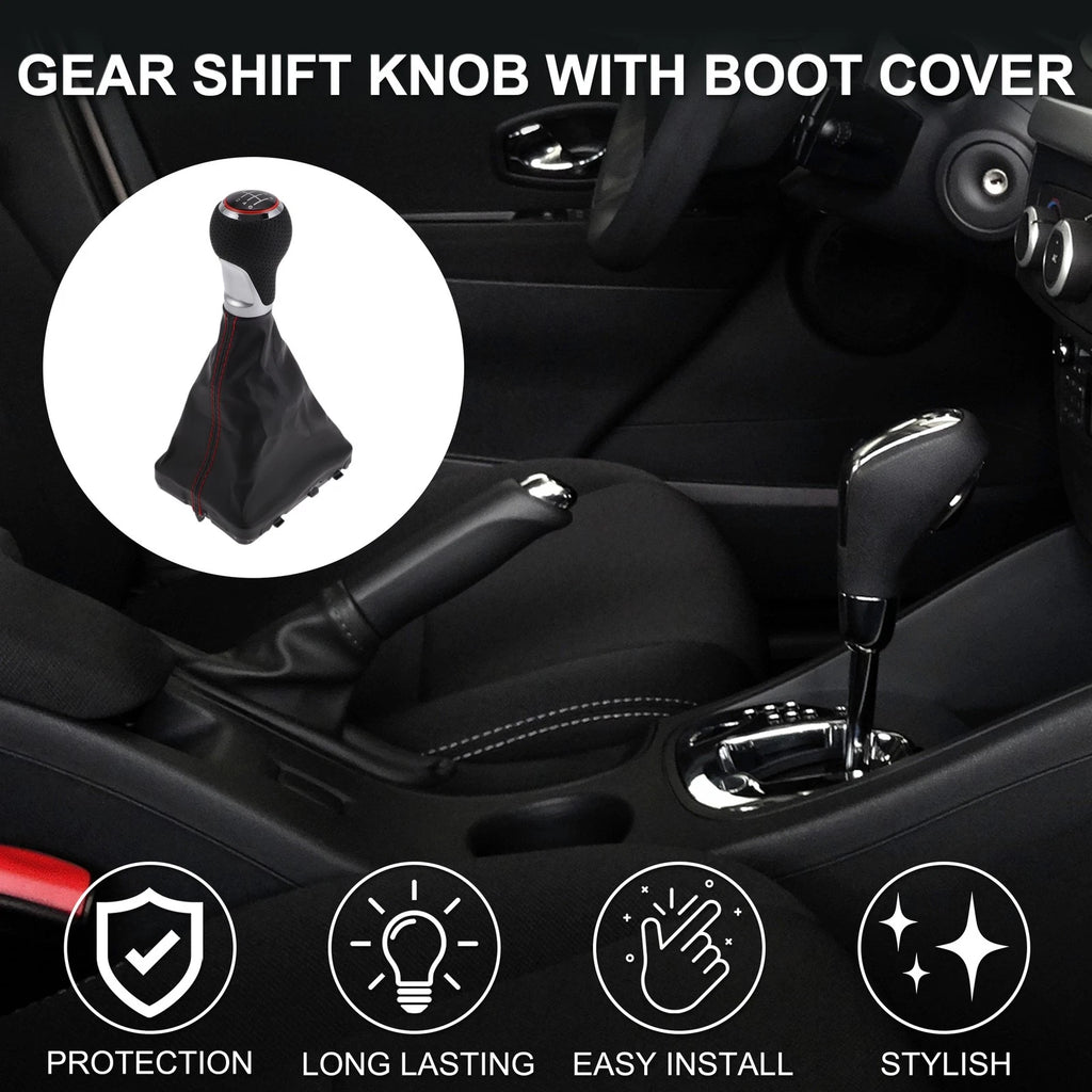 6 Speed Gear Shift Knob with Cover for Audi A6 (2005–2011)