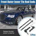 4 Pcs Front Inner Outer Tie Rod Ends for Dodge Challenger Charger (2008–2023)