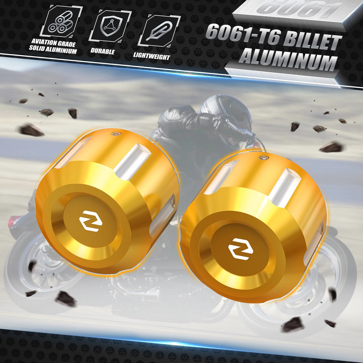 Gold Rear Axle Cap Nut Cover for Harley Street Glide FLHX (2017–2024)