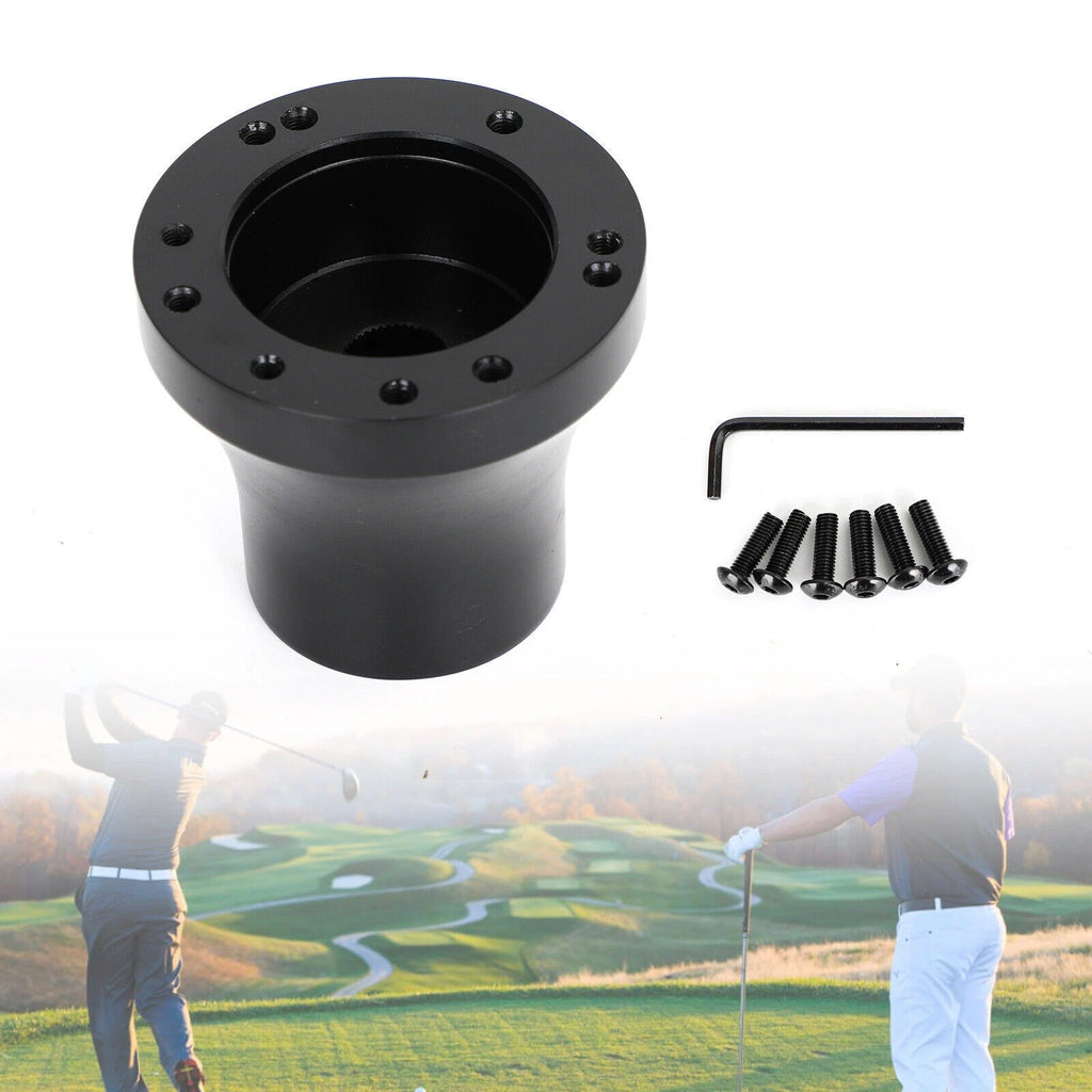 Aluminum Steering Wheel Adapter Hub for EZGO TXT & RXV (Black T9)