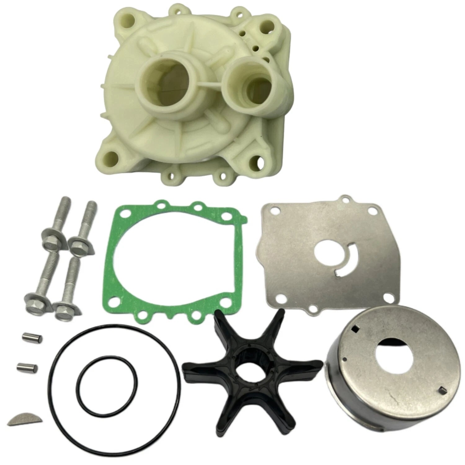 Water Pump Repair Kit with Housing for Yamaha (6E5-W0078-A1, 6E5-W0078-3A, 18-3373)