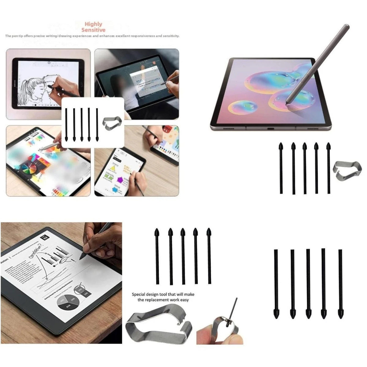 5 Pack ABS Felt Replacement Pen Tips for Kindle Scribe