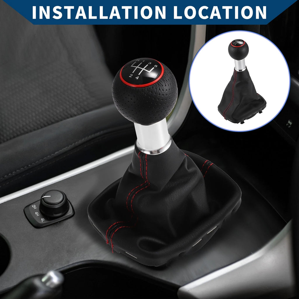 Gear Shift Knob with Cover Replacement for Audi A3 (2000–2003) Black