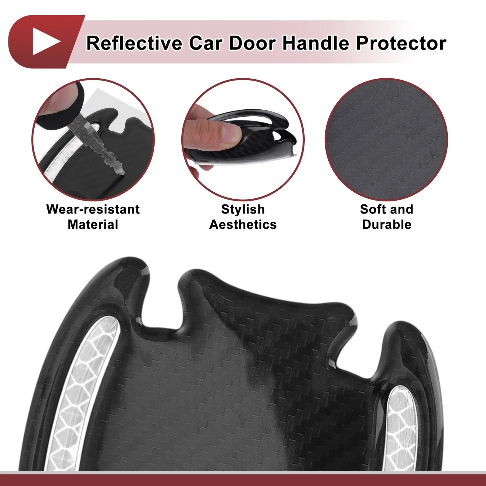 3D Car Door Handle Scratch Protector for Universal Vehicles (2010–2023)