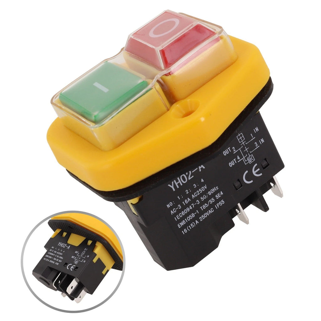 Pushbutton Switch for YH02-A (AC220V 16A, IP55, 4-Pin)