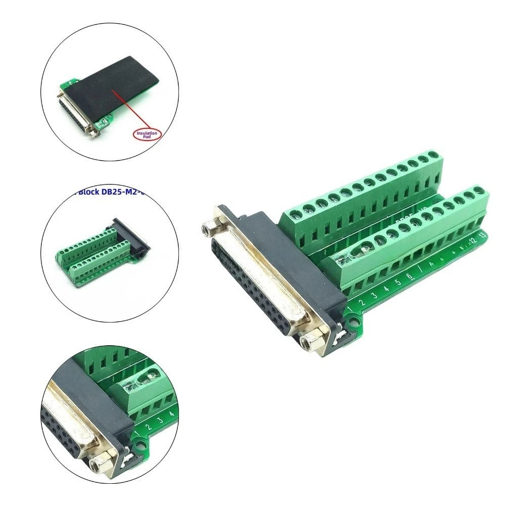 Terminal Block Adapter for DB25 Female Connector 25 Pin
