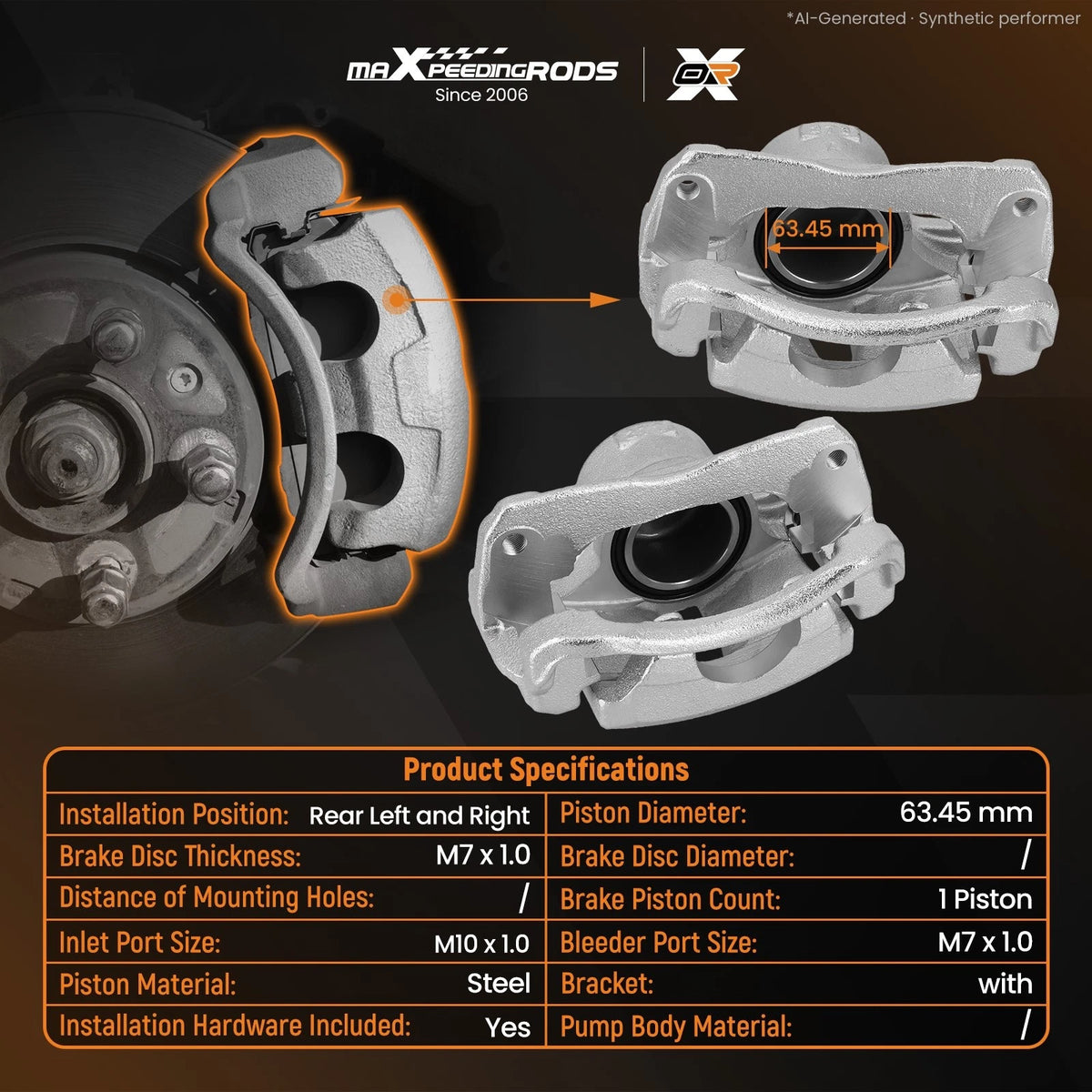 Pair Front Brake Calipers w/Bracket for Toyota Camry LE (2002–2006) 19-B2702 19B2703