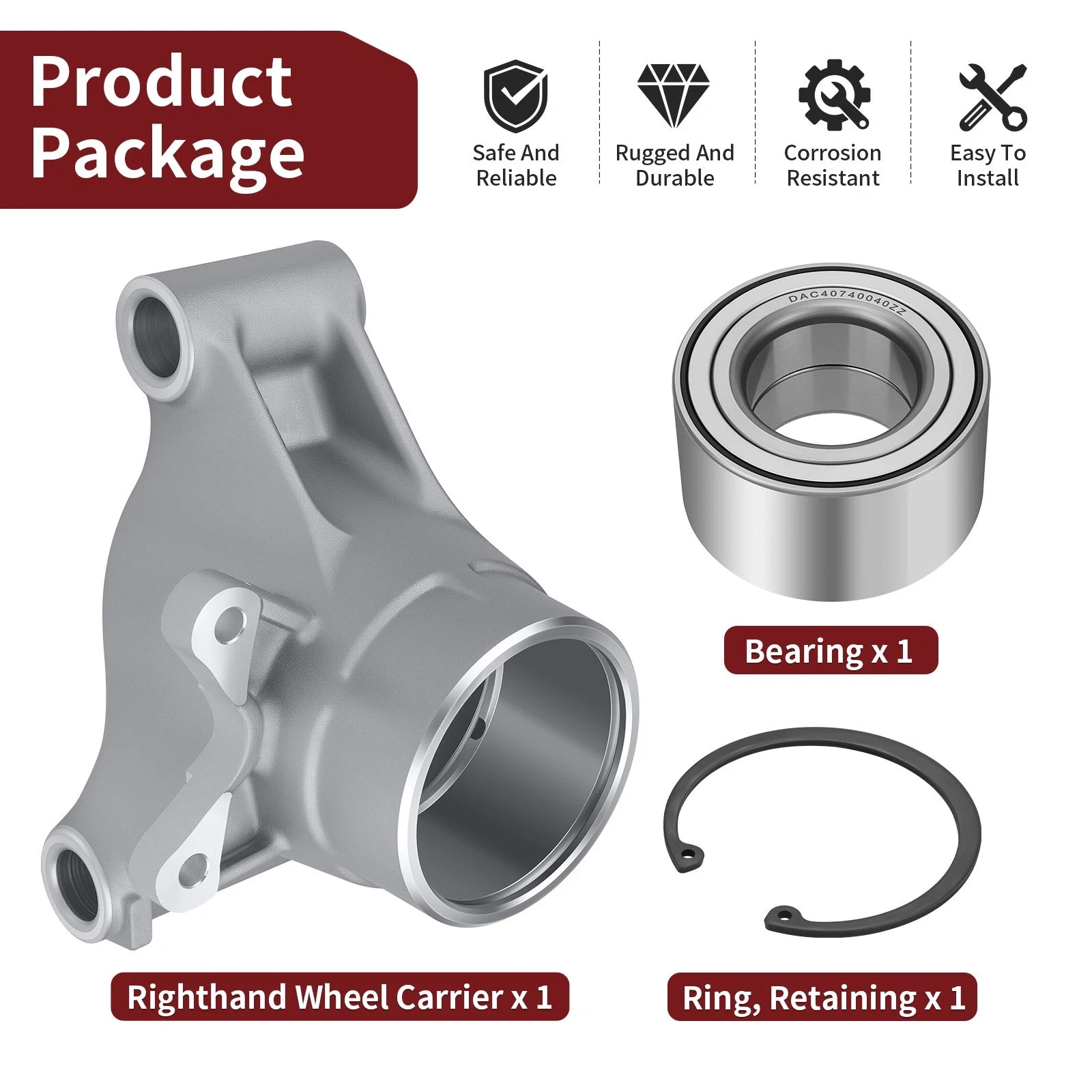 Right Hand Wheel Carrier w/ Bearing Kit for Polaris RZR 4 800 (2010–2014) #5134985