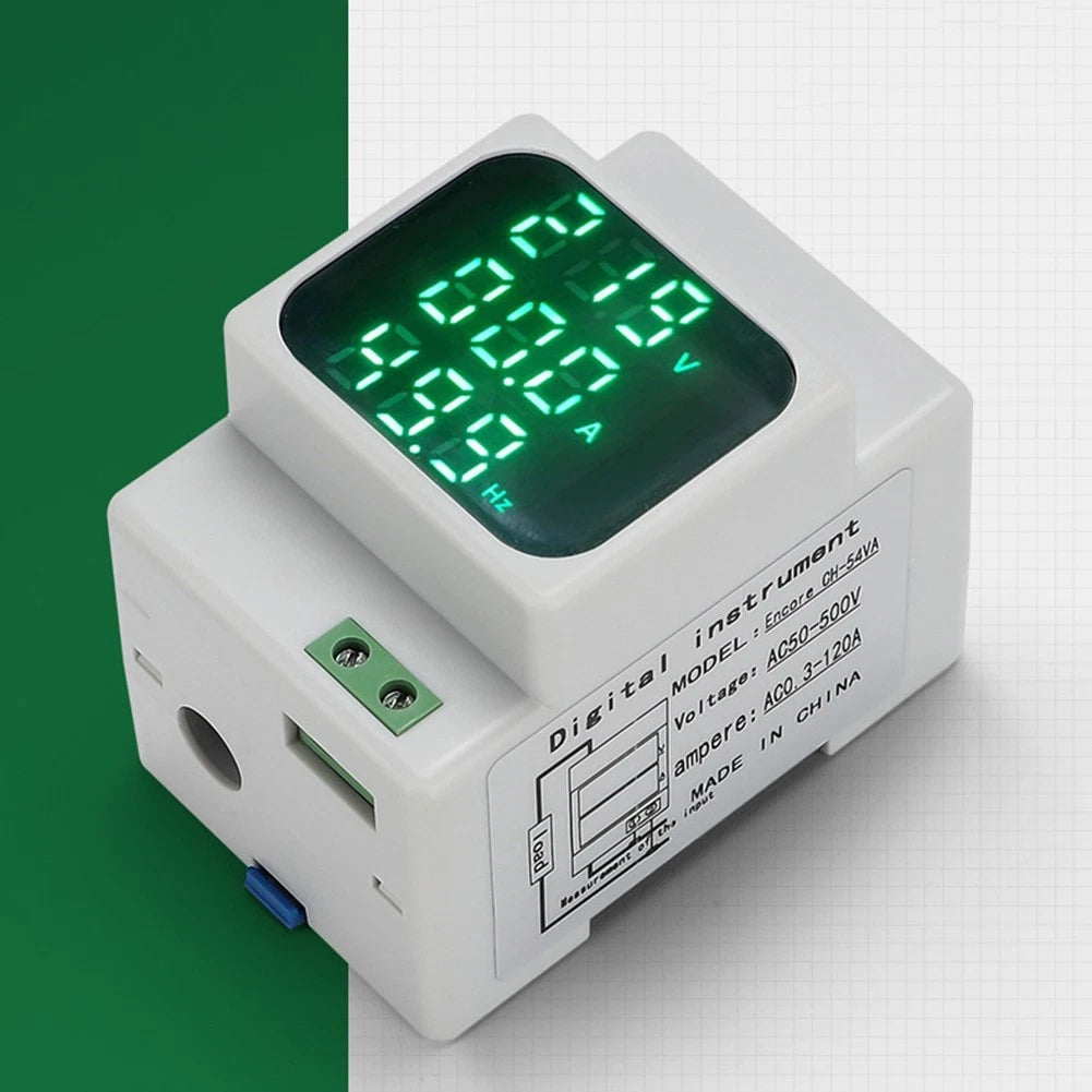 LED Digital Meter for AC Voltage Current Frequency (50-500V, 0-120A)