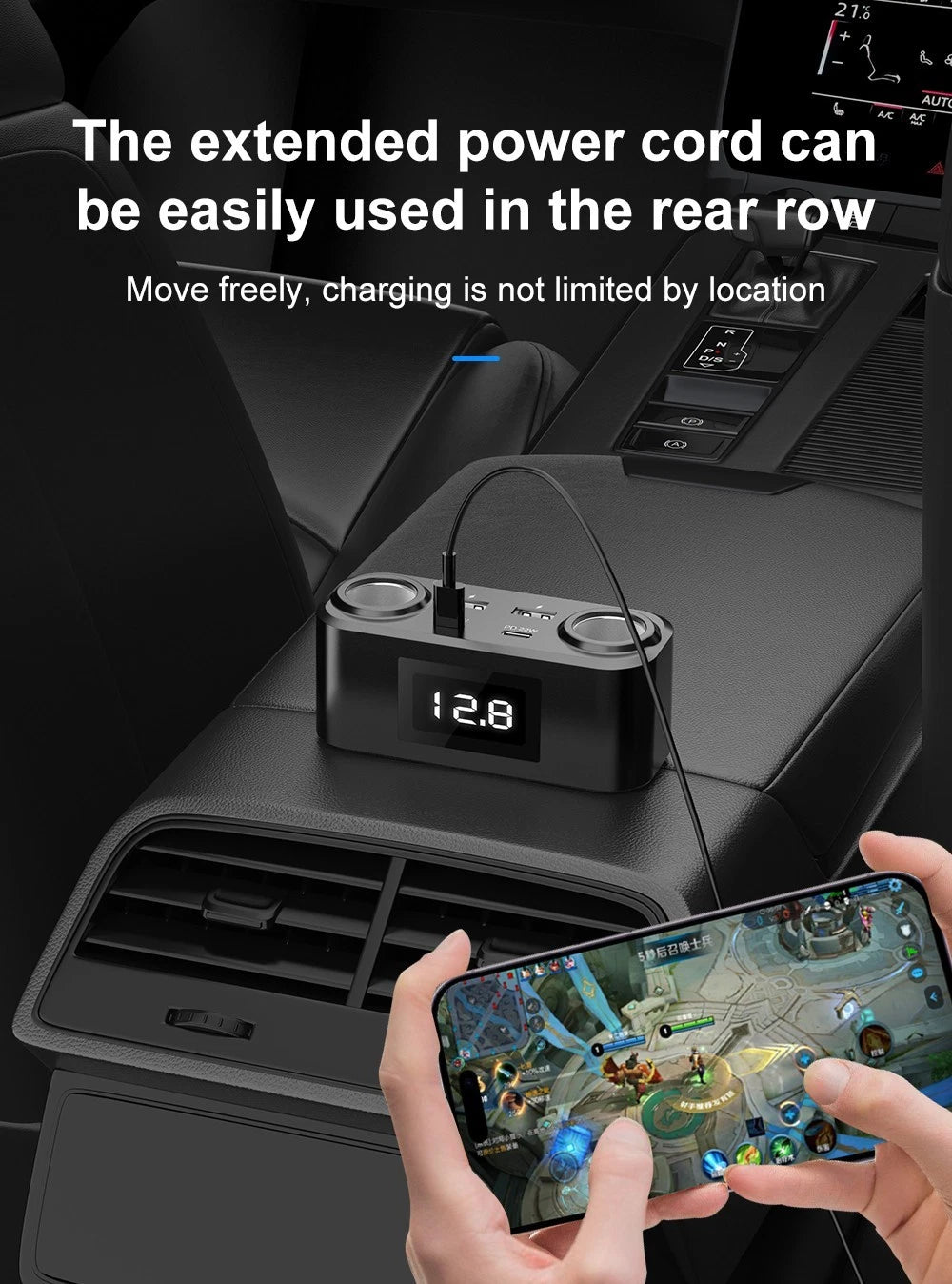 Fast 100W Car Charger with 4 USB Ports for Universal Use (2010–2023)