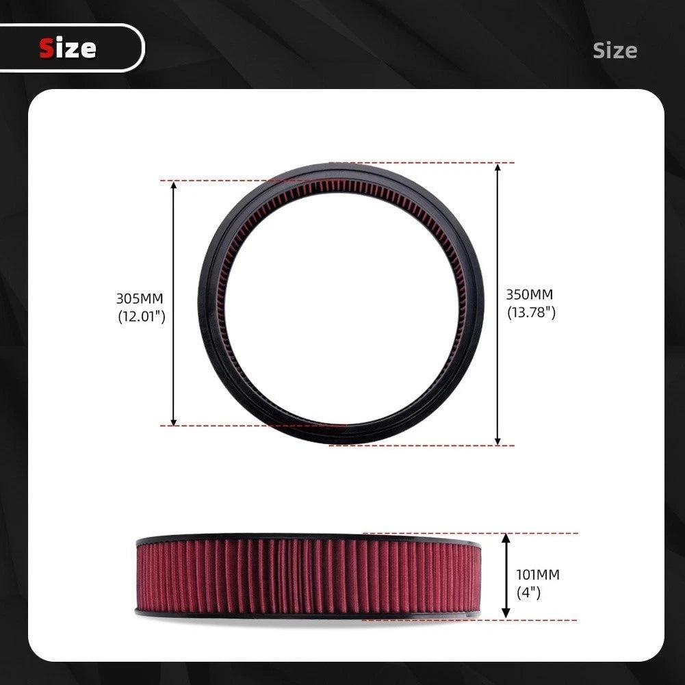 14 Inch Circular Air Filter for Automotive (Reusable, High Flow Efficiency)
