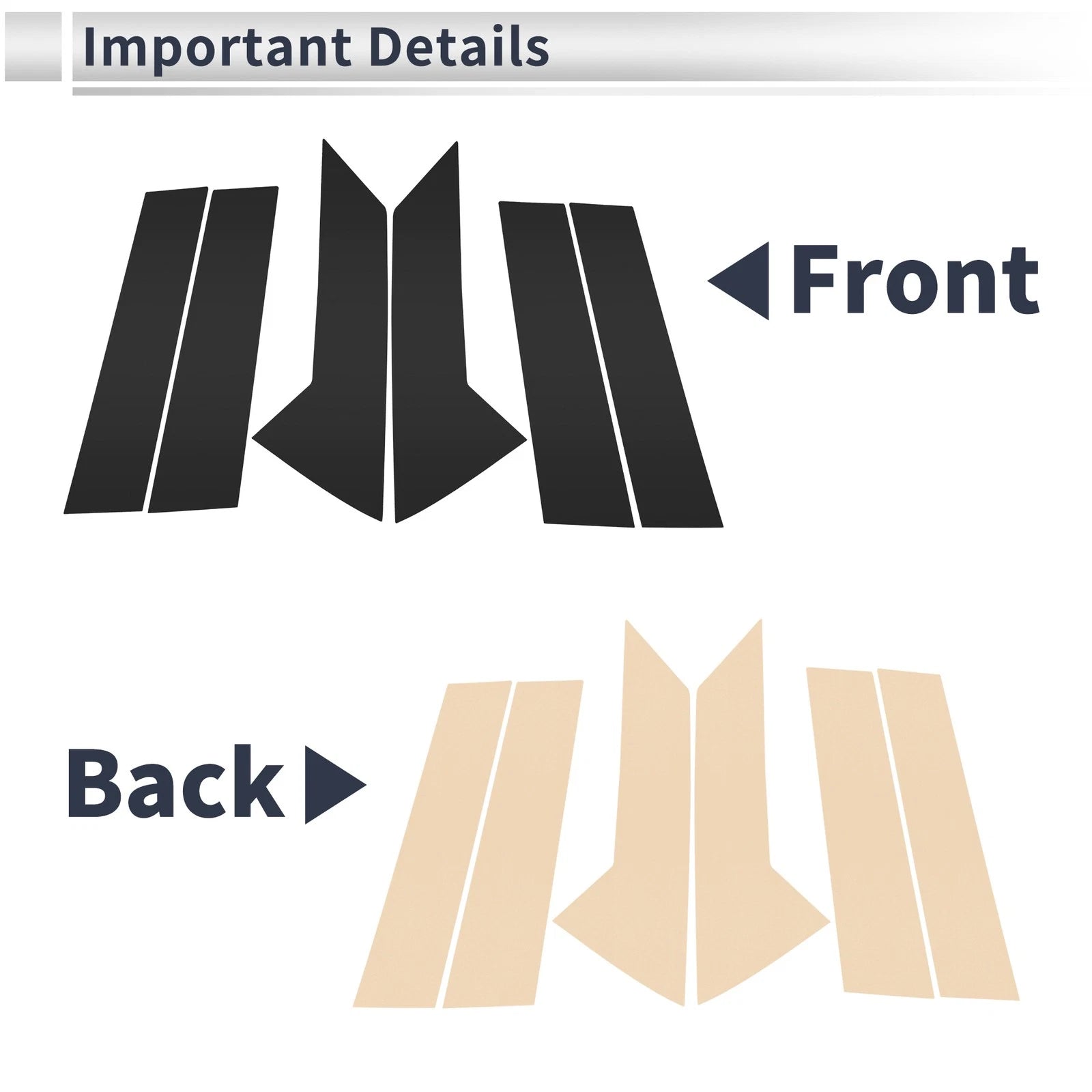 6 Pcs Door Pillar Window Trim Replacement for Mazda CX-30 (2020–2024)