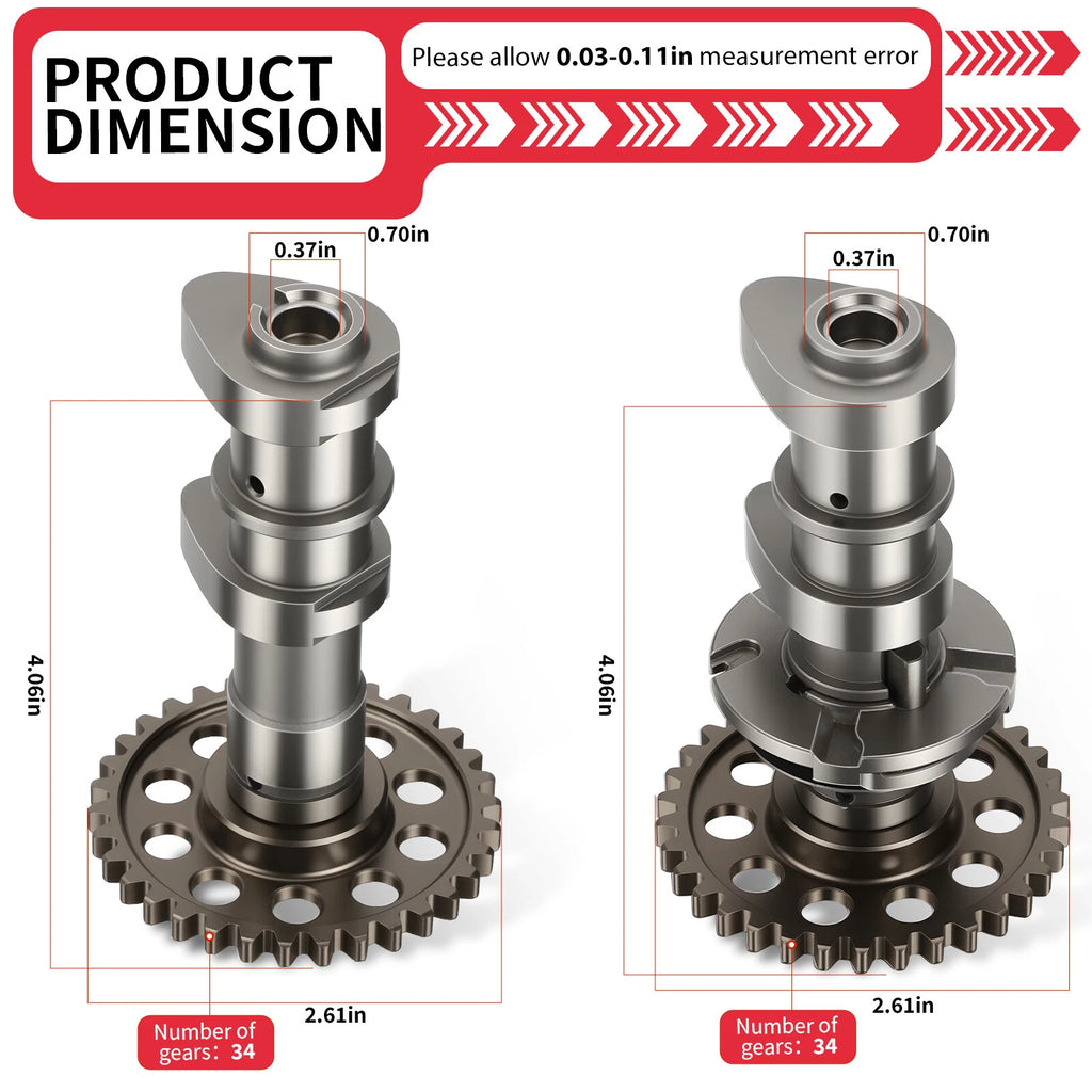 Intake & Exhaust Camshaft w/Timing Chain for Suzuki Quadsport Z400 (2003–2014)