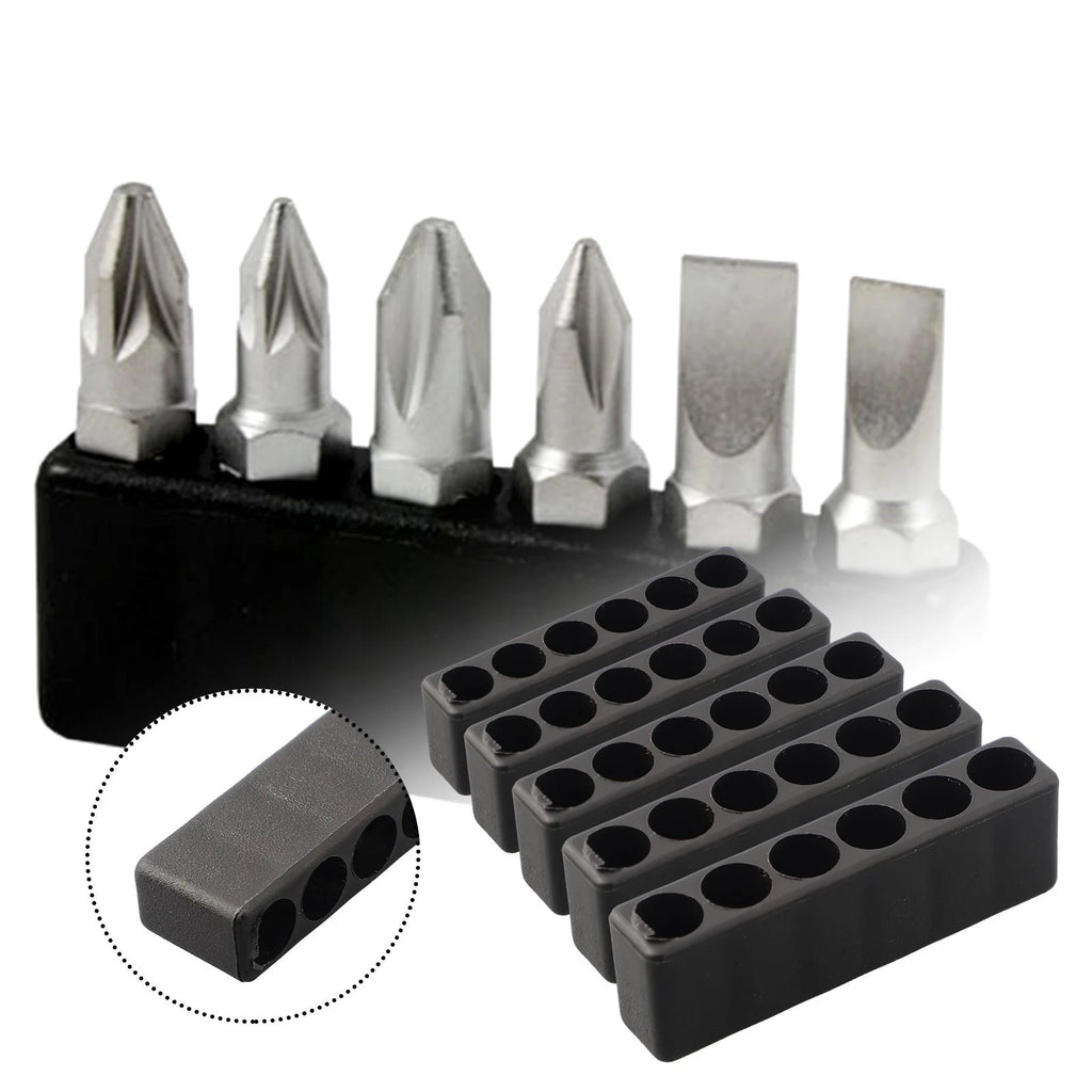 6-Hole Screwdriver Bit Organizer for Hex Shank Bits
