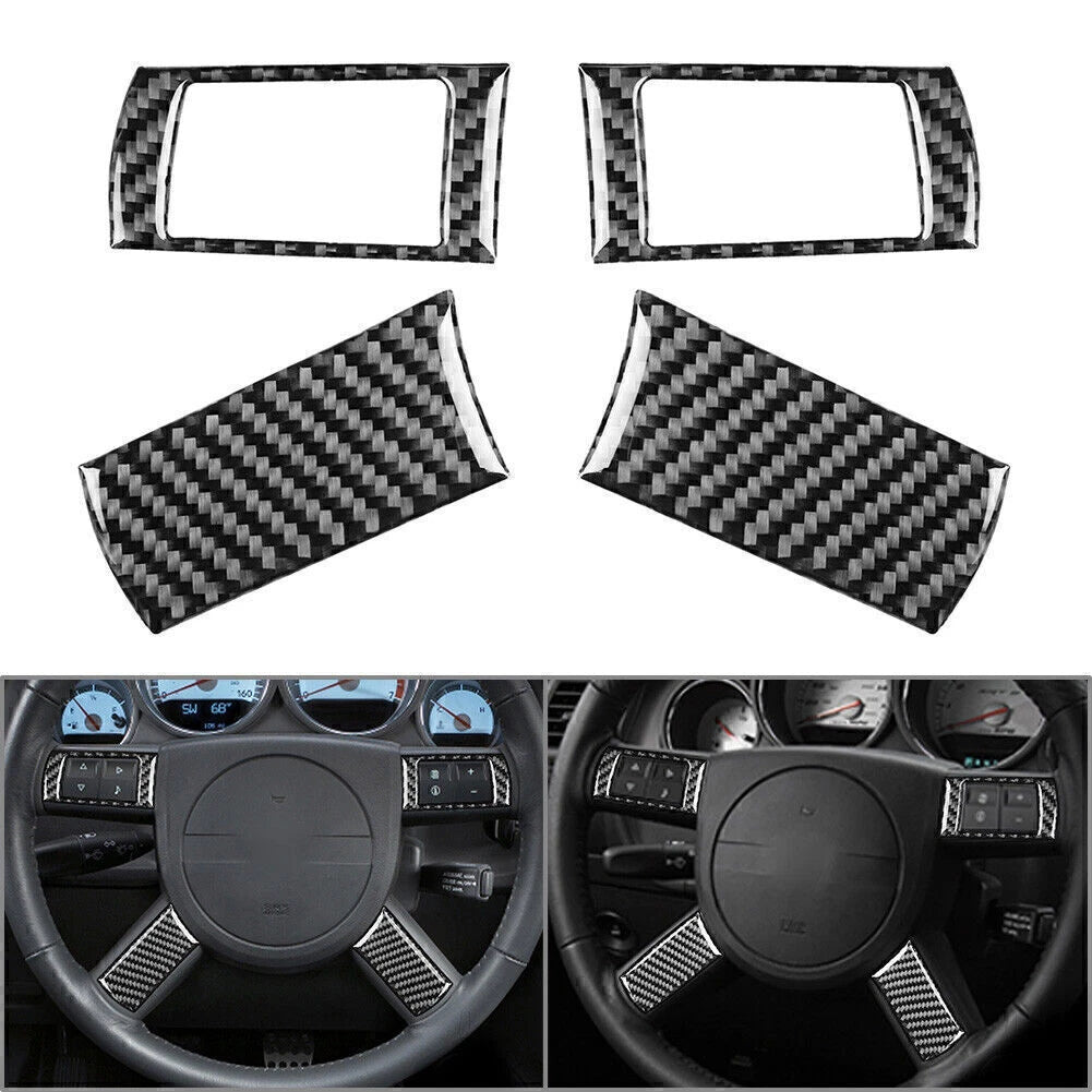 Set of 4 Steering Wheel Button Cover Trim for Dodge Challenger (2008–2010)