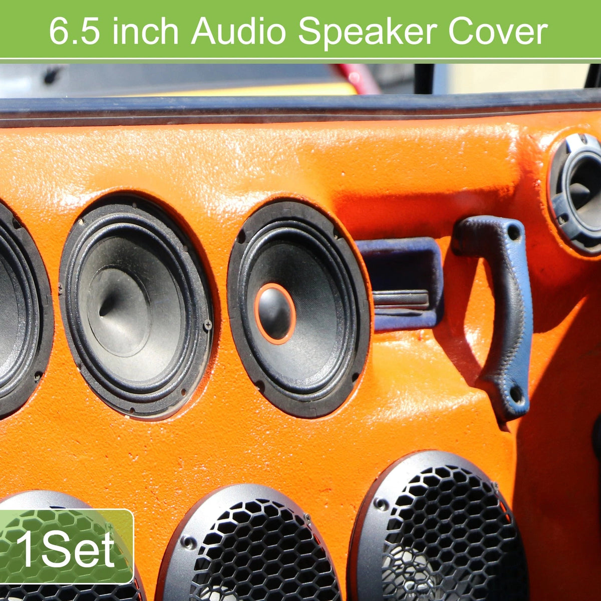 Set of 2 Speaker Grill Covers for Car Subwoofer (6.5", White)