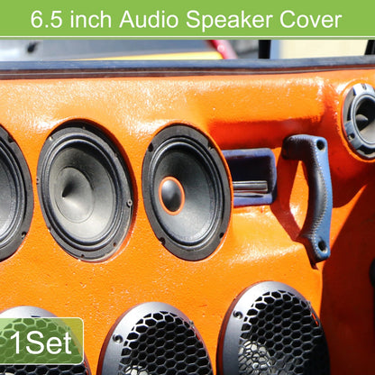 Set of 2 Speaker Grill Covers for Car Subwoofer (6.5", White)