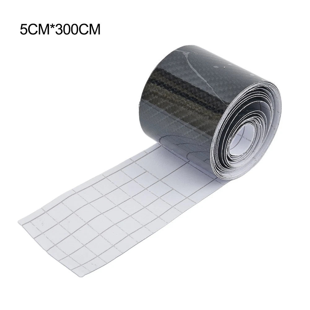 Car Door Sill Protector Strip for Universal Fit (5cm x 3M) Carbon Fiber