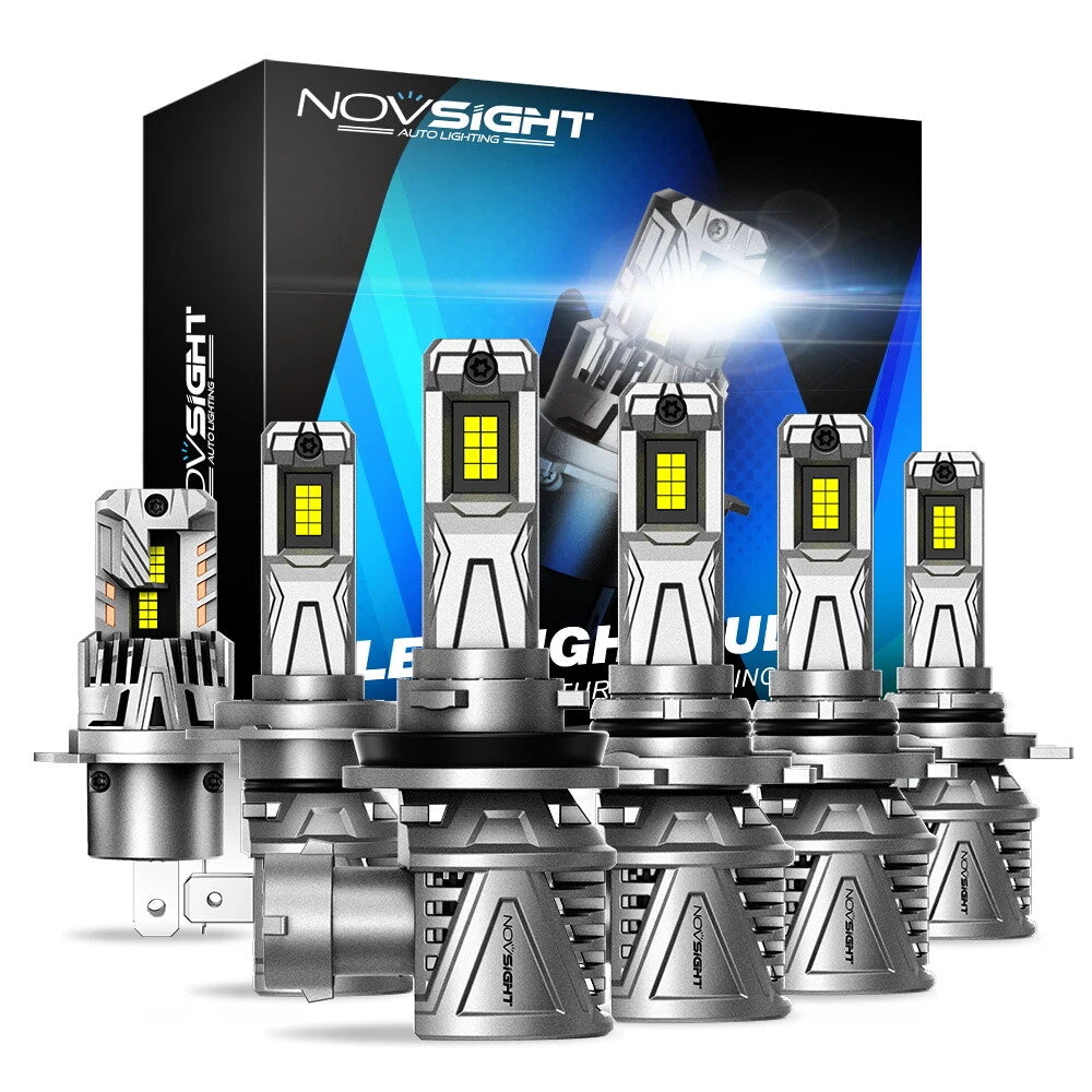 2pc LED Headlight Bulb Kit for NOVSIGHT 9005 9006 H4 H11 (Hi/Lo Beam)