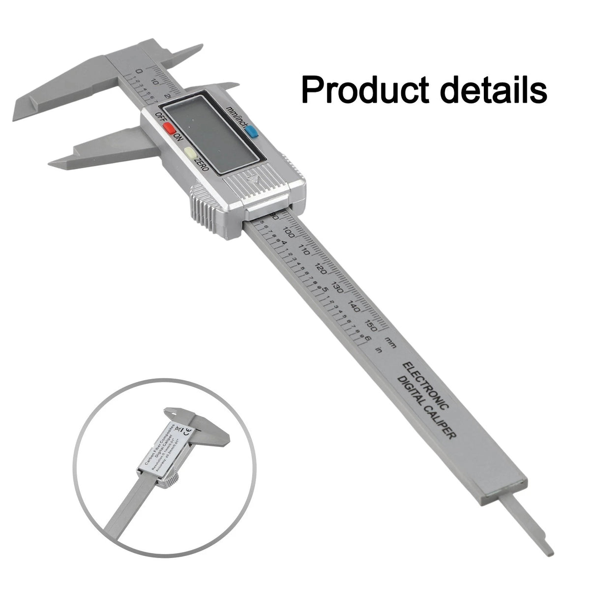 Digital Caliper Electronic Ruler 150mm for Crafts (No Part Numbers)