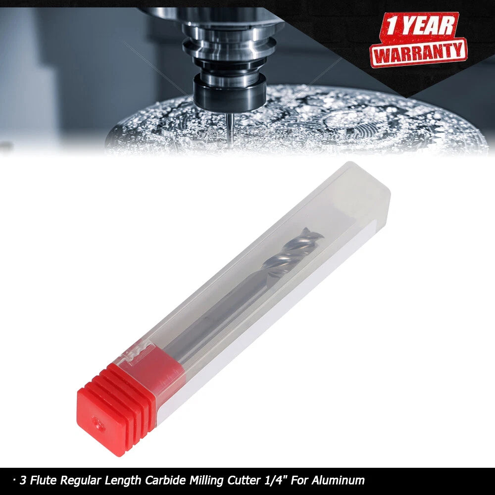3 Flute Carbide Milling Cutter 1/4" for Aluminum (Compatible with )