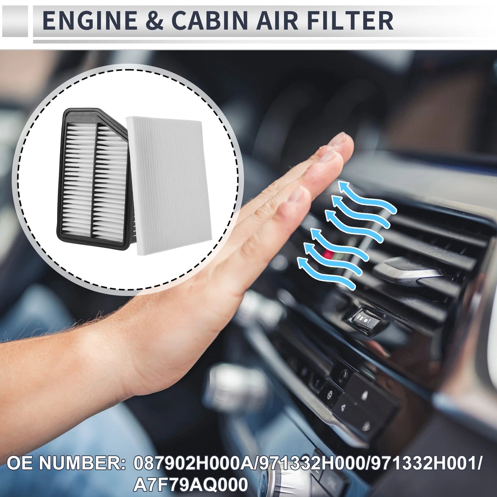 Cabin Air Filter Combo Set Replacement for Hyundai Elantra (2014–2016)
