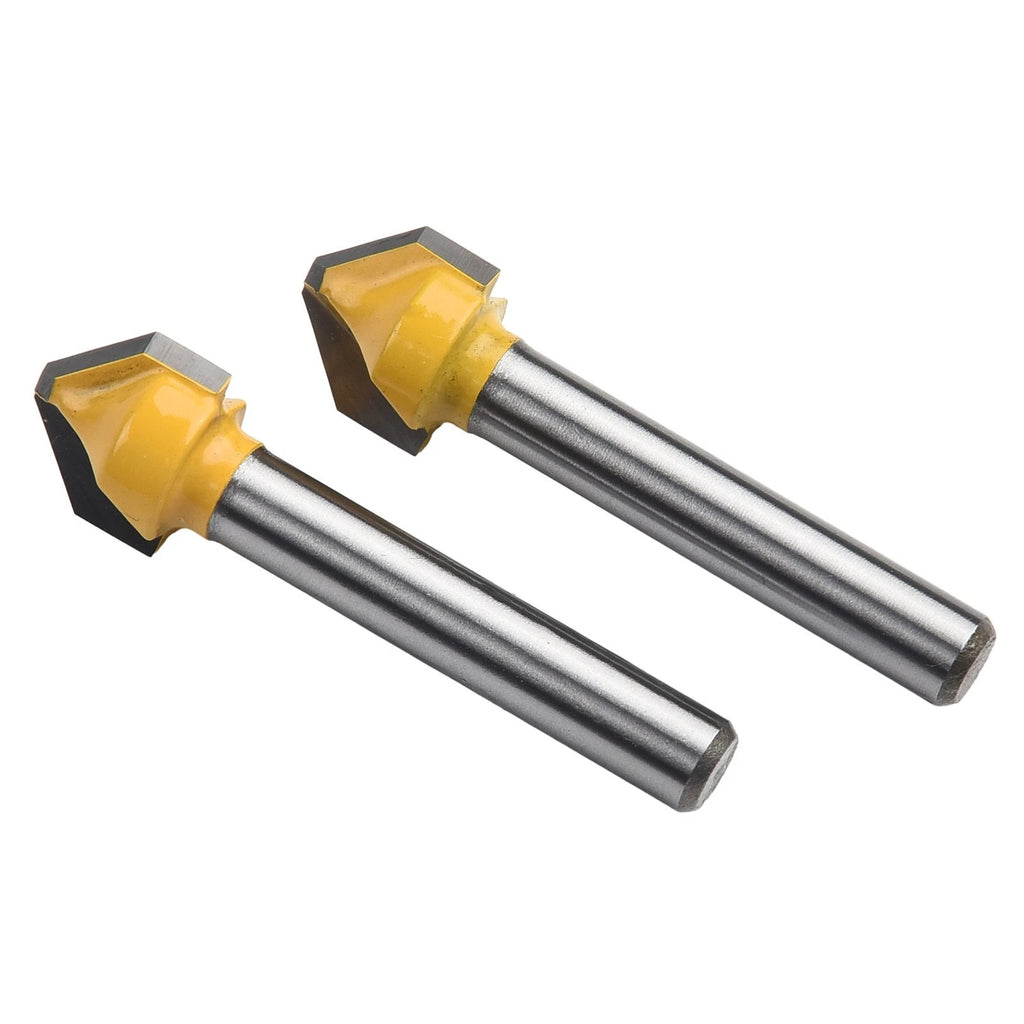 2pcs V-shaped Flat Head Router Bit for Woodworking Engraving Milling