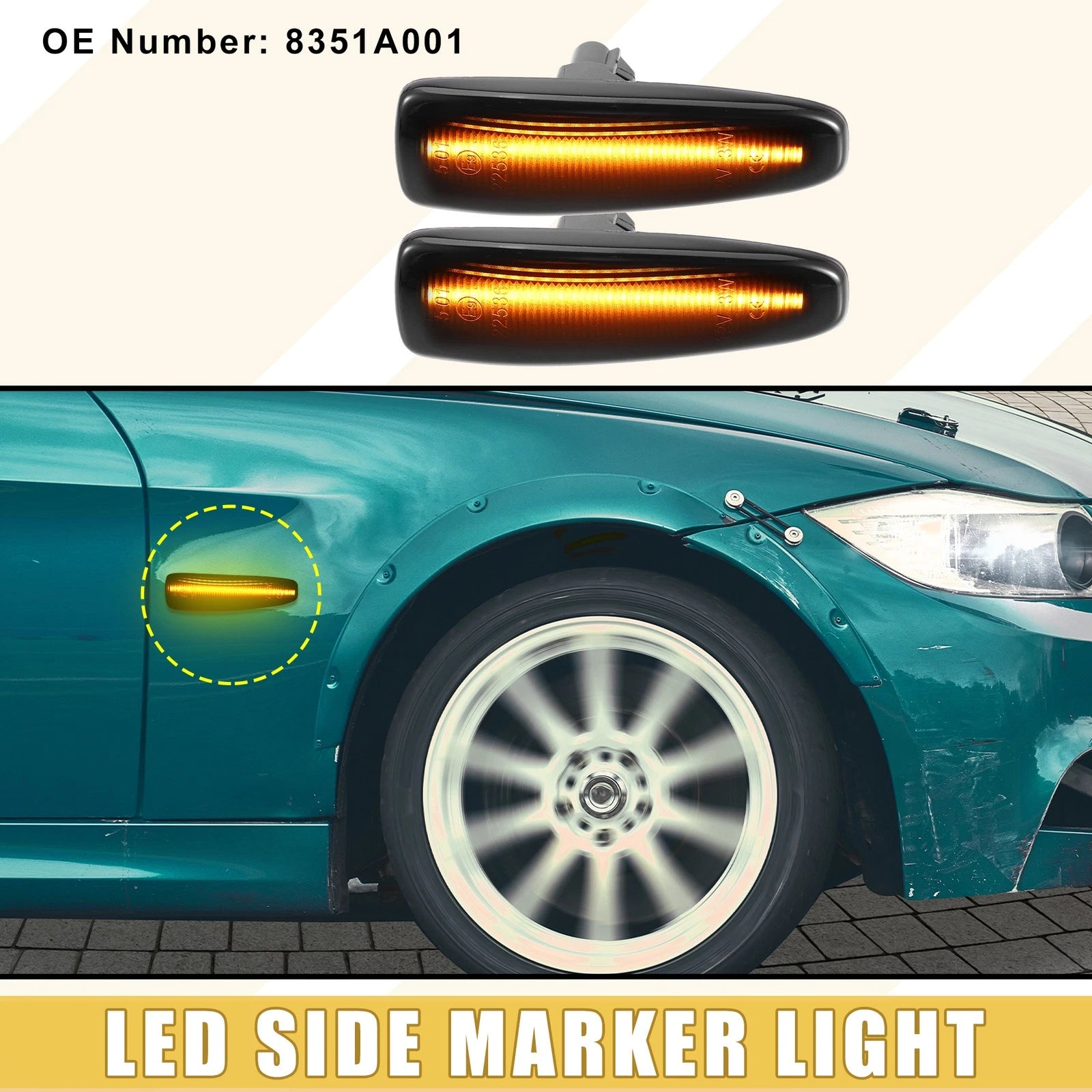 Front LED Side Marker Light 1 Pair for Mitsubishi (2000–2023)