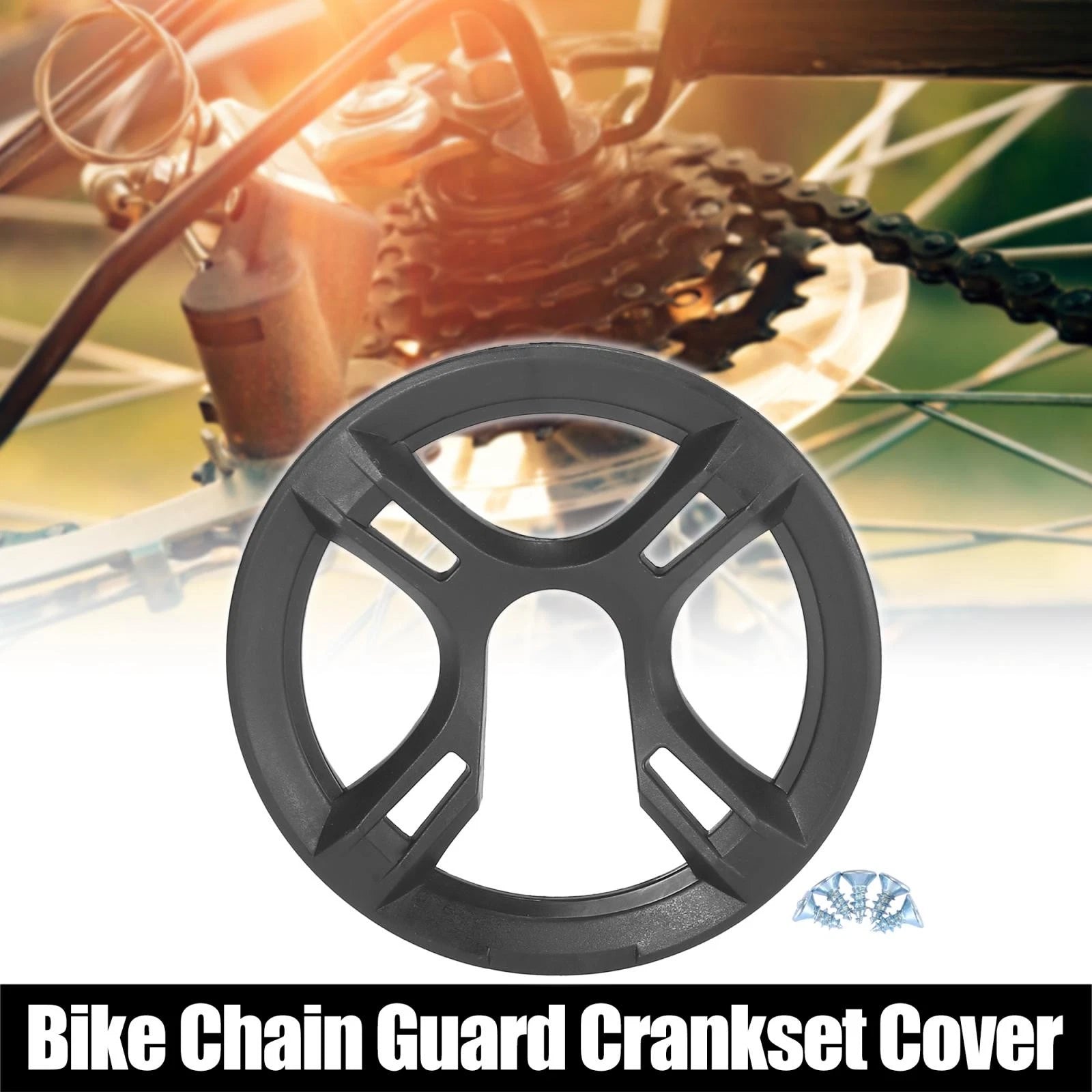 Bicycle Crankset Chain Wheel Cover Replacement for Black 42 Teeth (9.7–10.7cm)