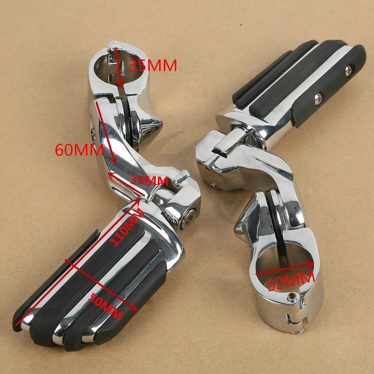Adjustable Short Angle Highway Footpeg Mount Bracket for Harley (Fits 1 1/4")