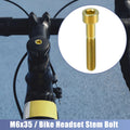 Bike Stem Bolt M6x35 Titanium Alloy Replacement for Bicycle Headset (All)