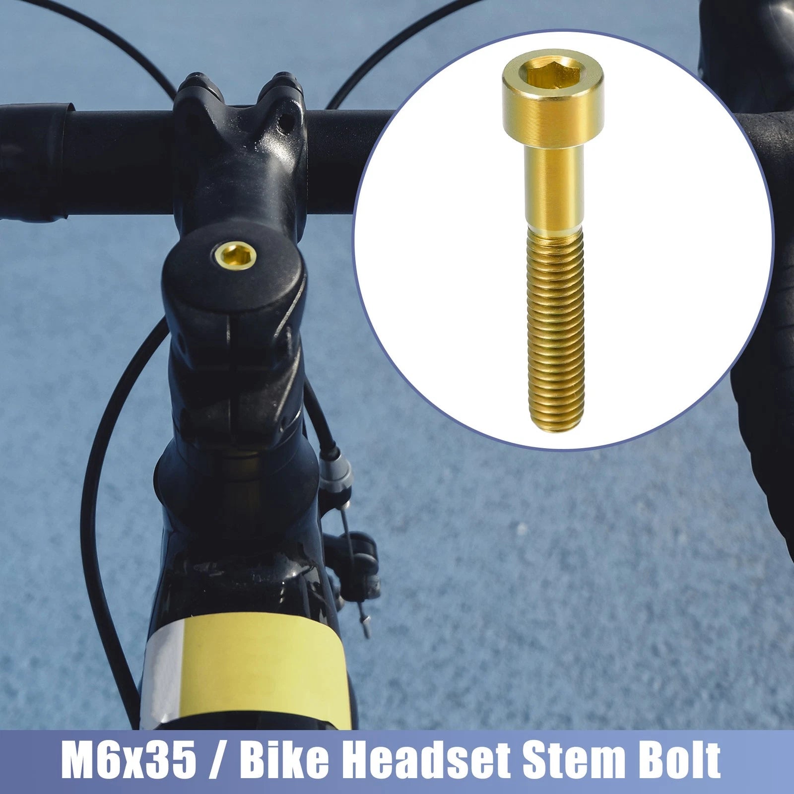 Bike Stem Bolt M6x35 Titanium Alloy Replacement for Bicycle Headset (All)