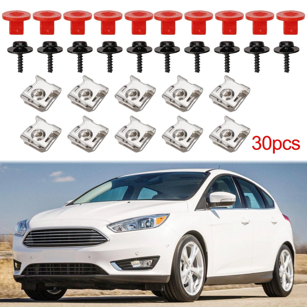 10pcs Engine Undertray Cover Screw Bolt Nut Clamp Kit for Ford