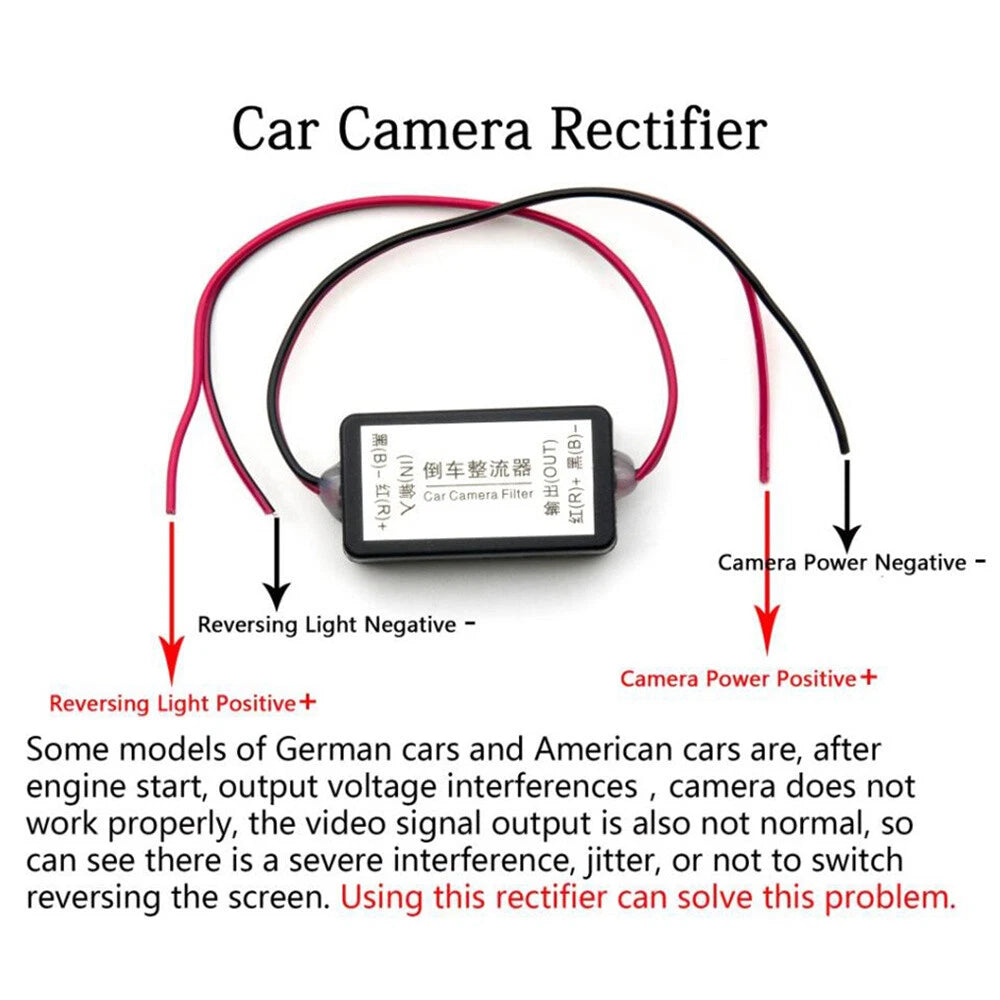 Rear View Rectifier for Car (12V DC) - Waterproof Relay Capacitor Filter