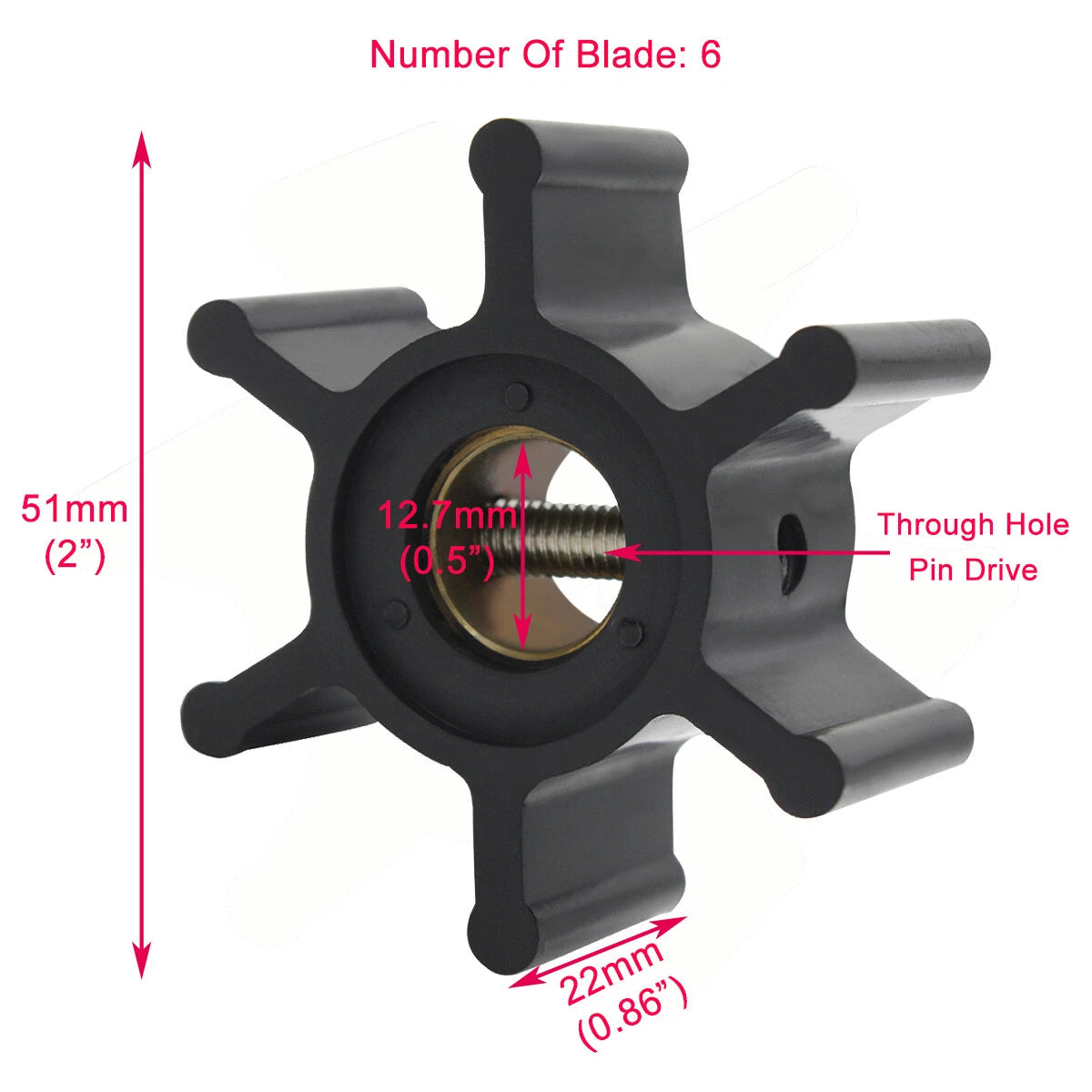 Impeller Kit for Jabsco 673-0001, Johnson 09-1026B, Perkins 24880194, Volvo Pent