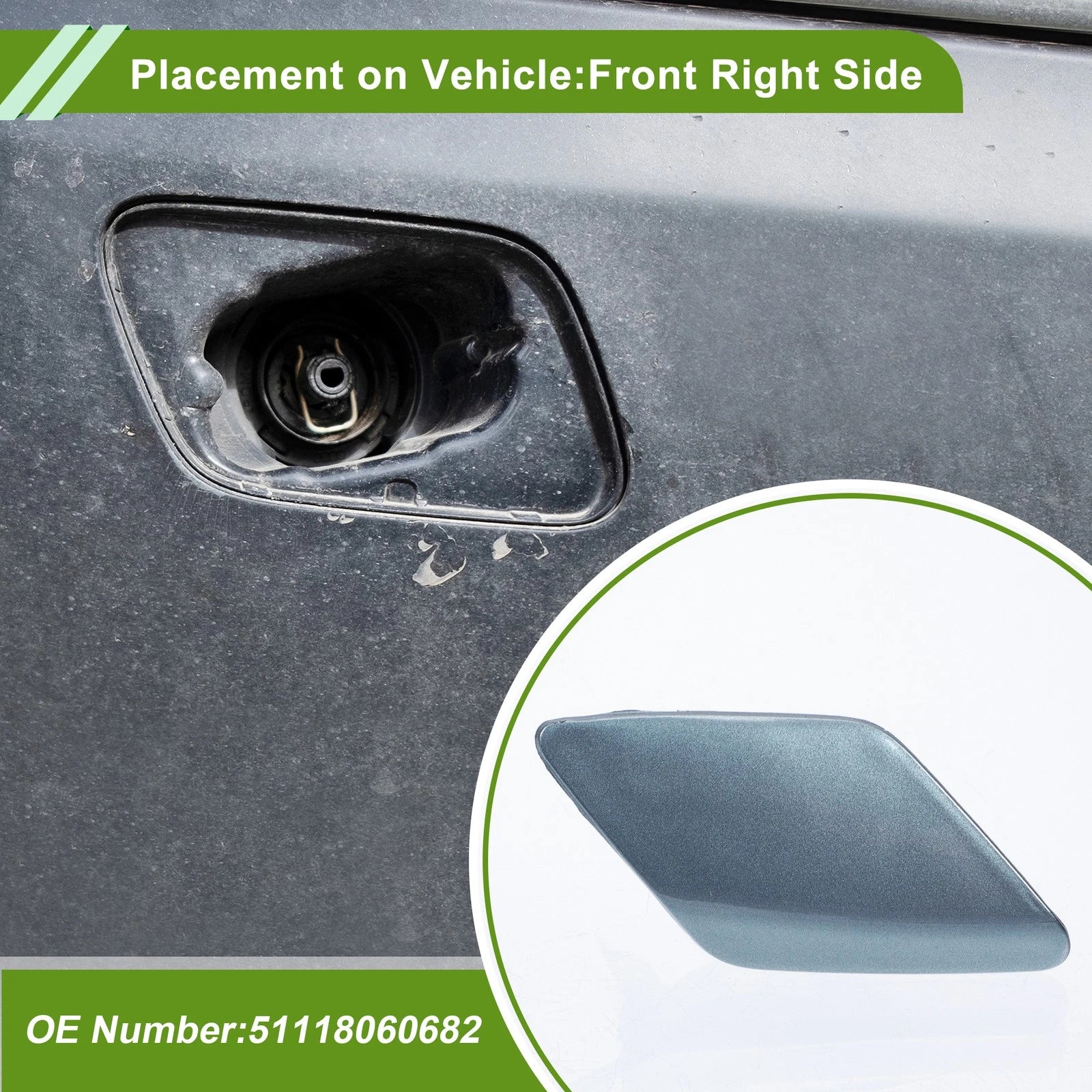 Front Right Washer Nozzle Cover Cap Replacement for BMW 428i (2014–2016)