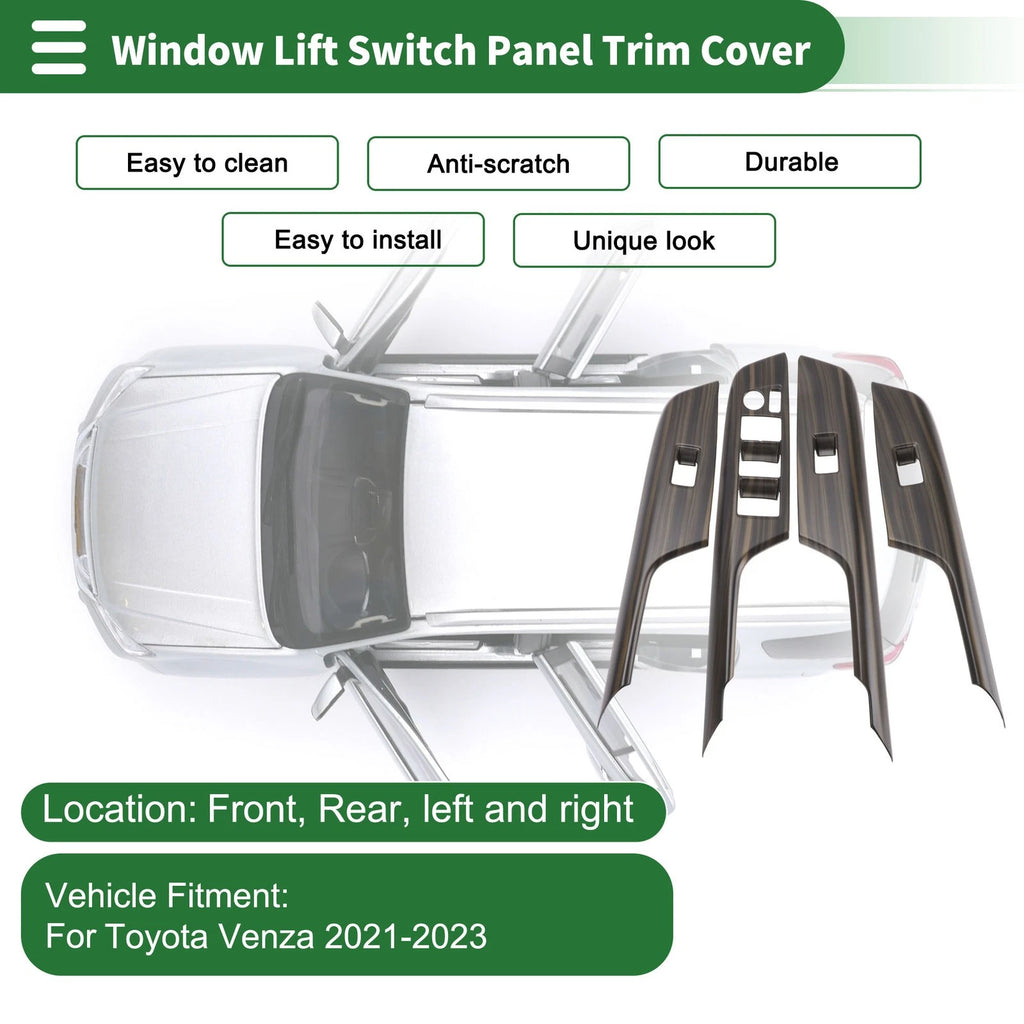 Window Lift Switch Panel Trim Cover Replacement for Toyota Venza (2021–2023)