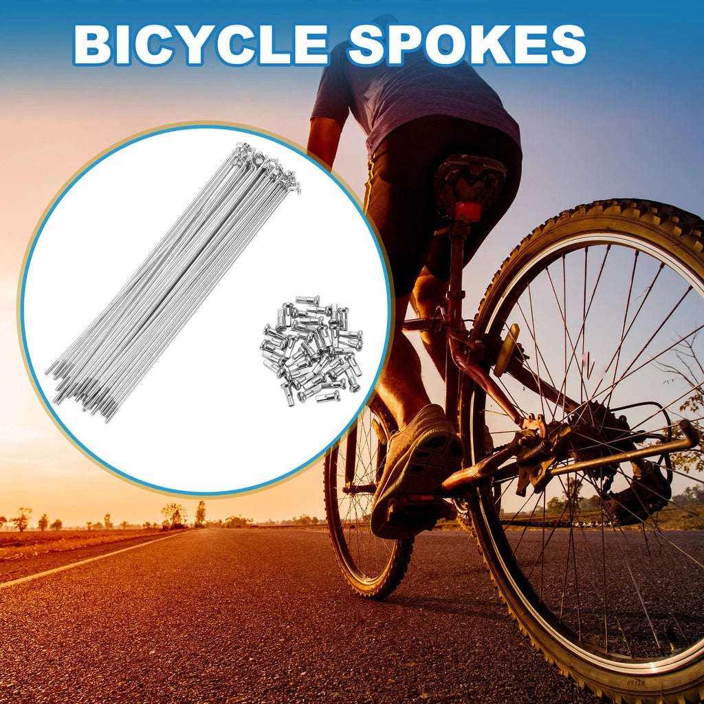 Bicycle Spokes 14G 180mm Carbon Steel Replacement Set for Mountain Bikes (all years)