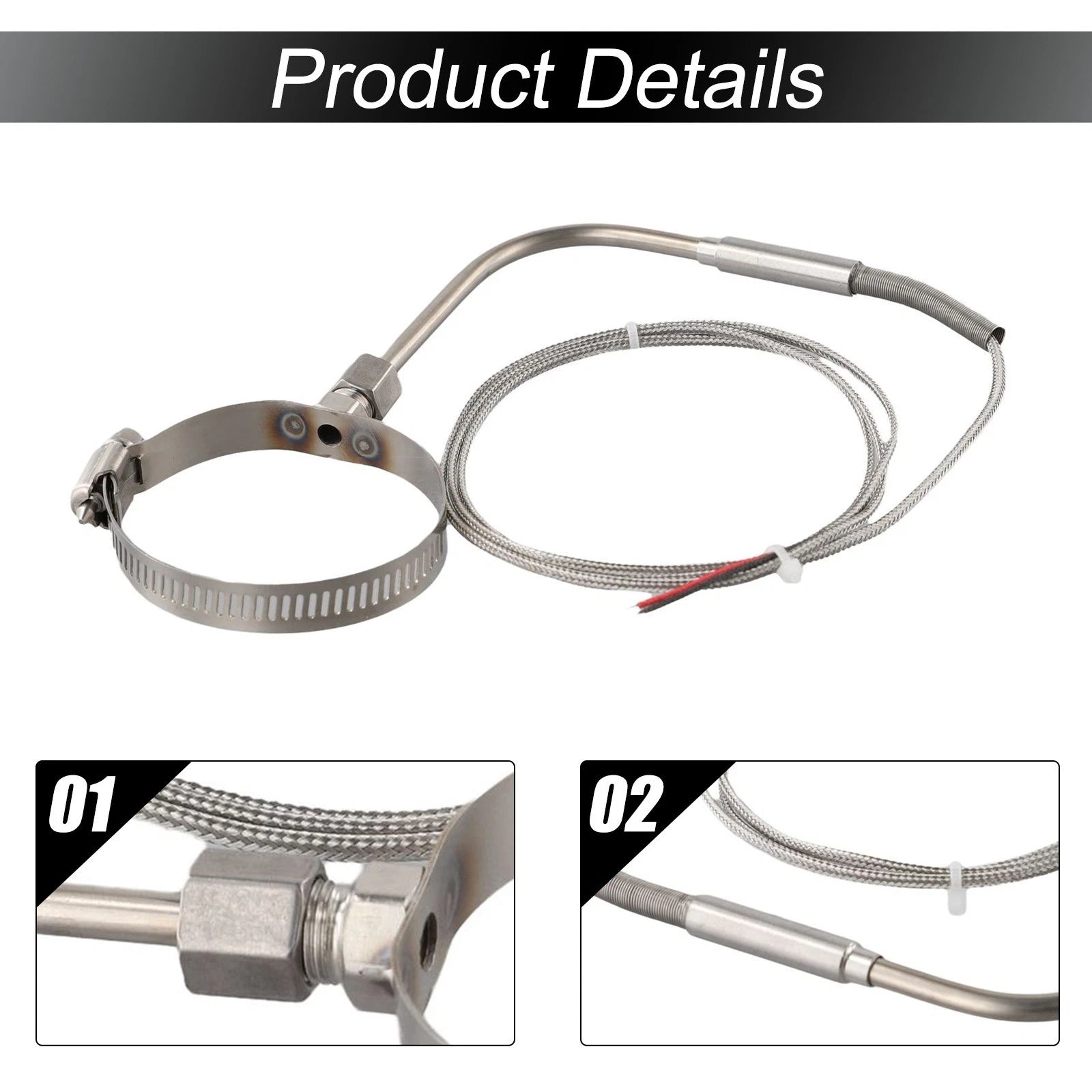 K-Type Temperature Sensor for Exposed Applications (1M, 80x5mm)