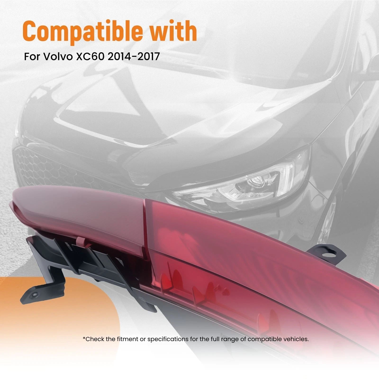 Bumper Reflector for Volvo XC60 (2014–2017) 31353286 Right Passenger Side ABS