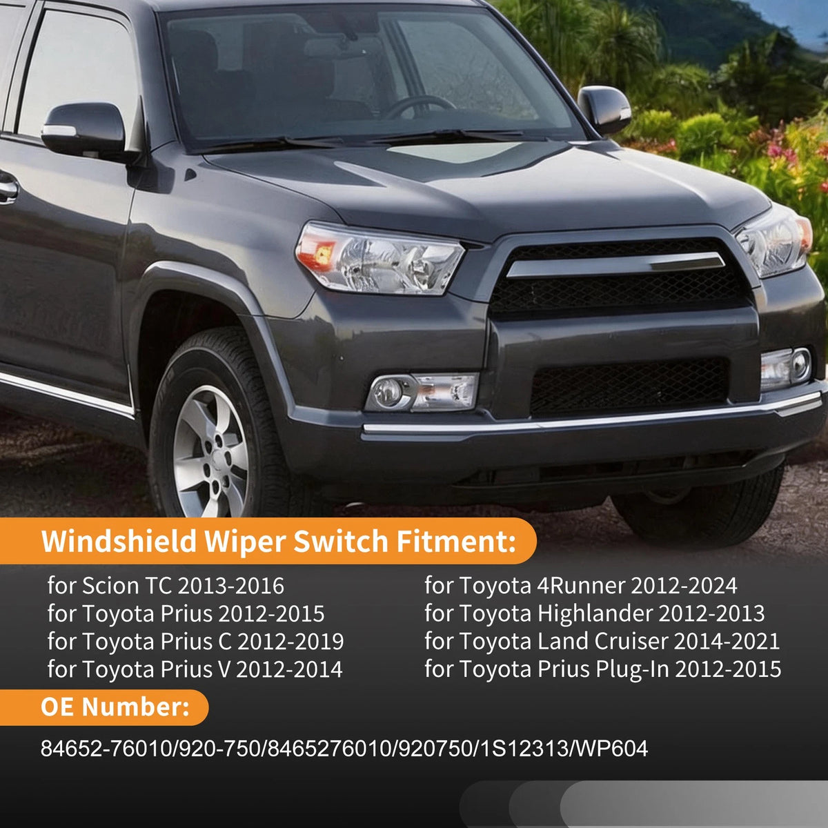 Windshield Washer Wiper Switch for Toyota 4Runner Highlander Land Cruiser Prius (2003–2023)