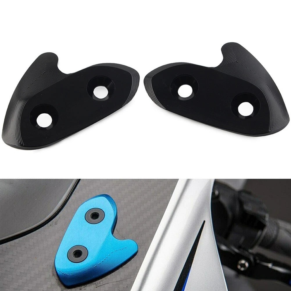 Rear View Mirror Block Off Base Plates for Yamaha YZF-R1 (2015–2019) Black