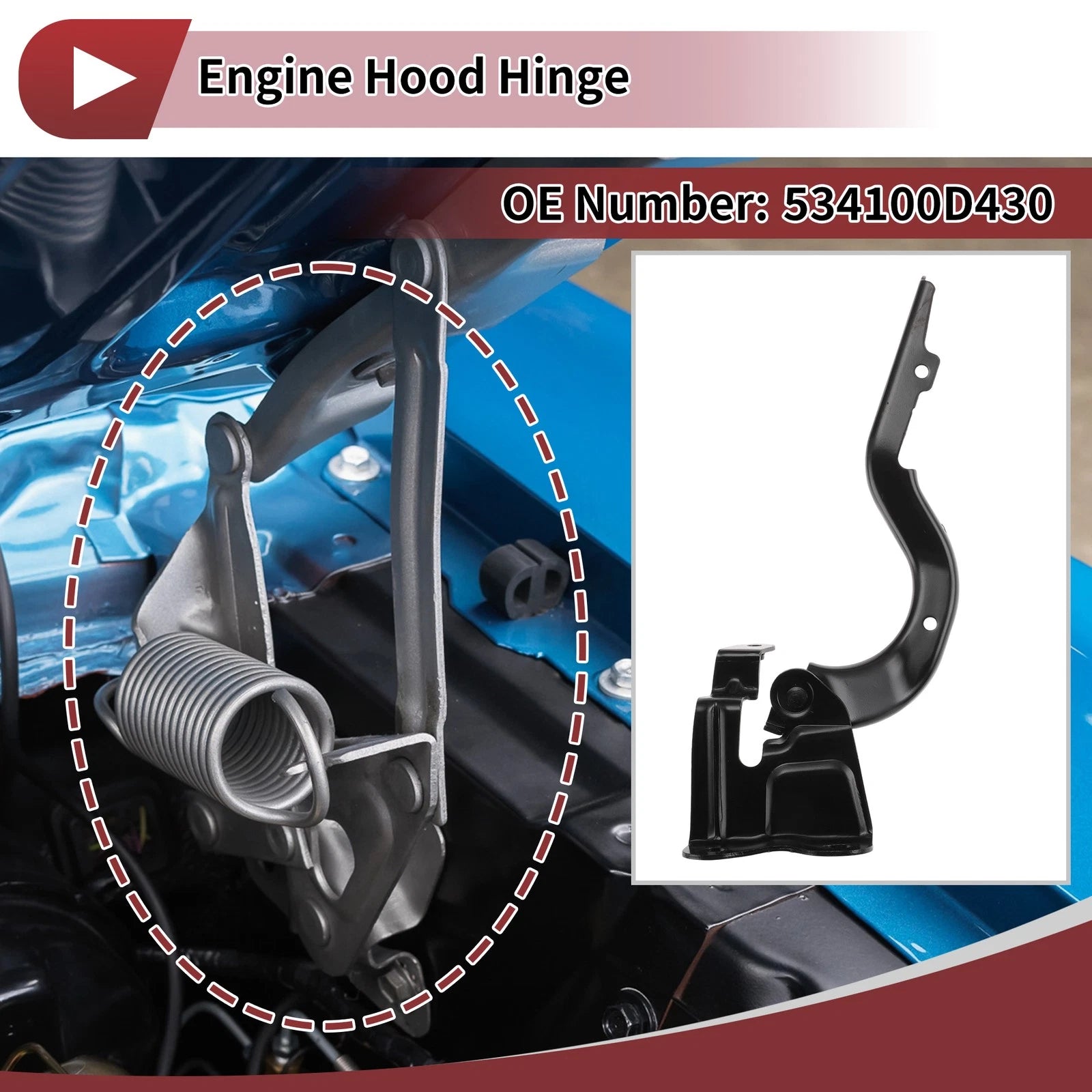 Hood Hinge Replacement for Toyota Yaris (2017–2018) Right Side