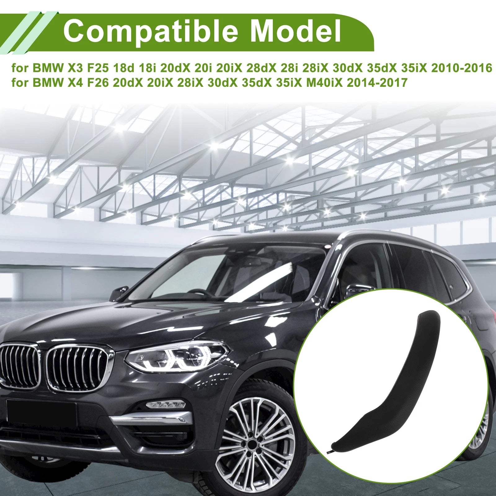 Door Panel Handle Pull Trim Cover Replacement for BMW X3 F25 (2010–2016)