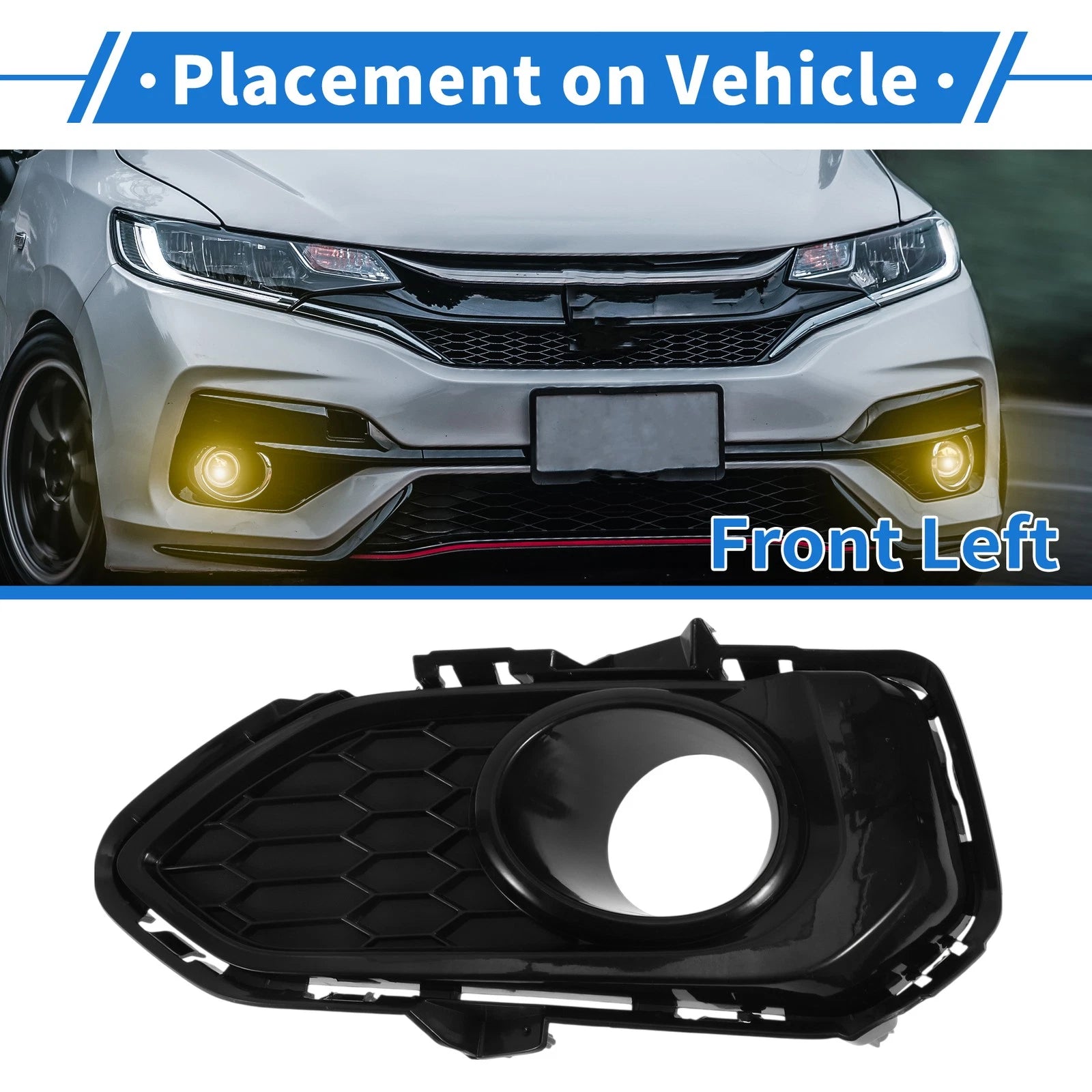Front Left Fog Light Grill Replacement for Honda Fit (2018–2019)