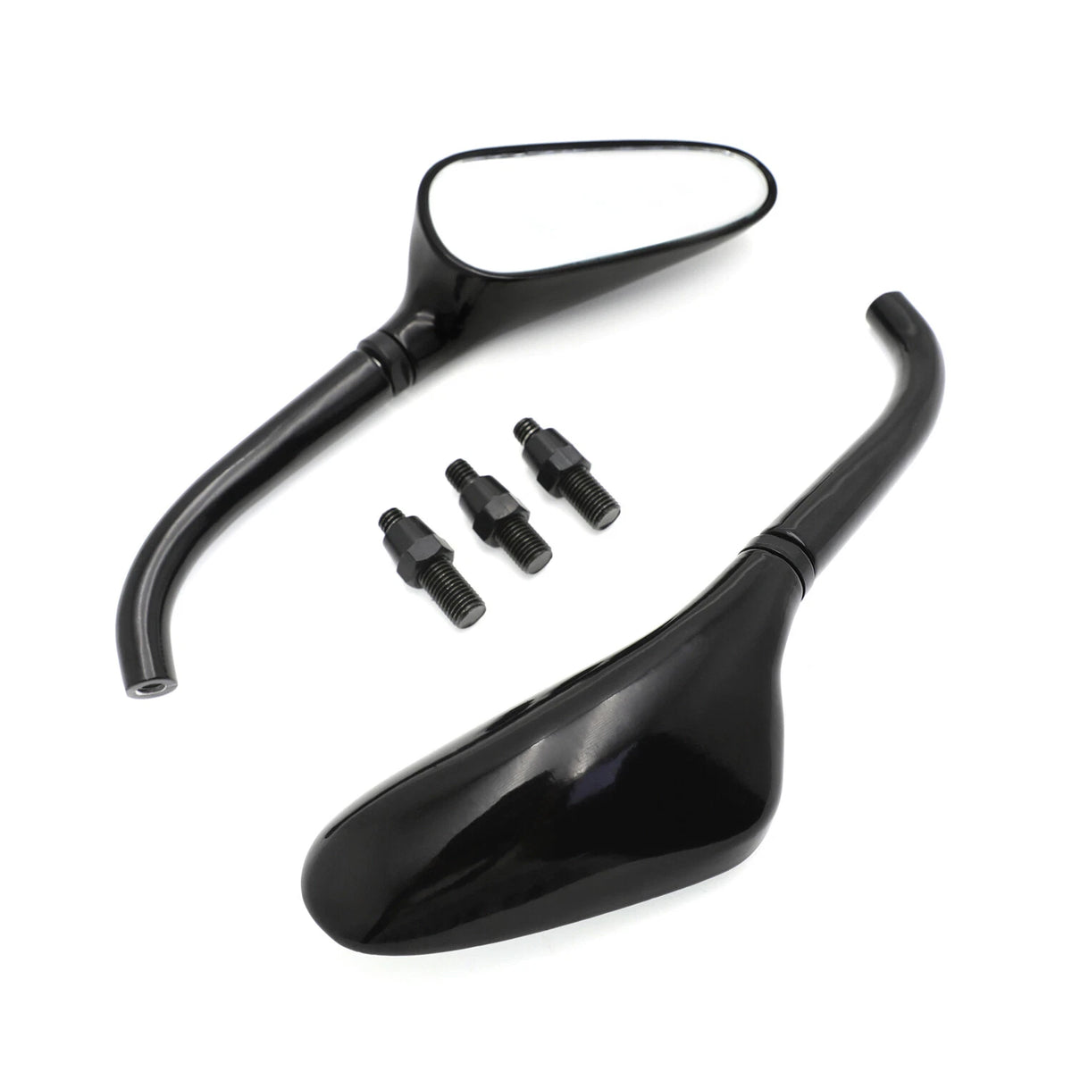 Universal Custom Motorcycle Mirrors for Harley Yamaha (Fit All Models) Black