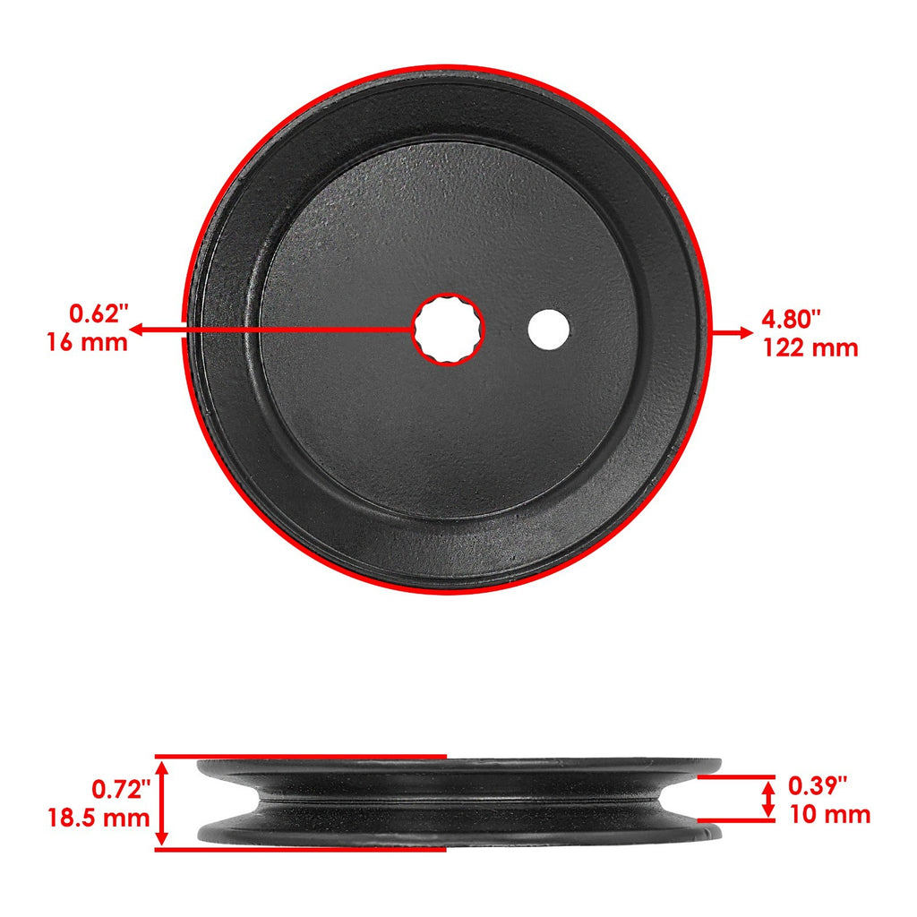 Deck Spindles with 4.8 Inch Pulley for Hustler Raptor Dash XD (2000–2010)