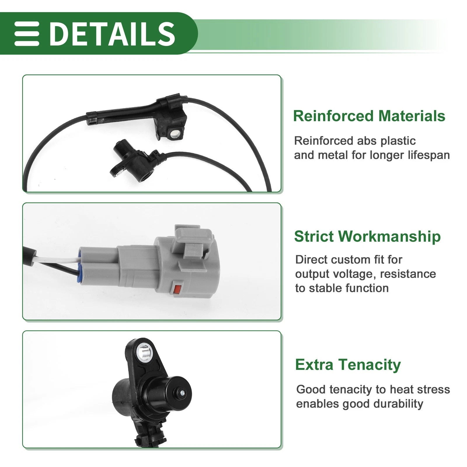 ABS Wheel Speed Sensor Front Left Replacement for Toyota Matrix (2003–2008)