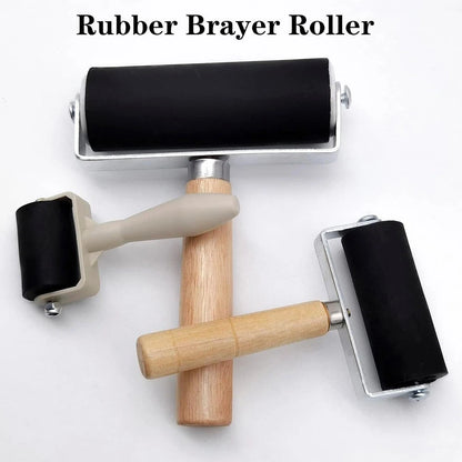 8 Piece Rubber Brayer Set for Studio Art Classroom and Home Use