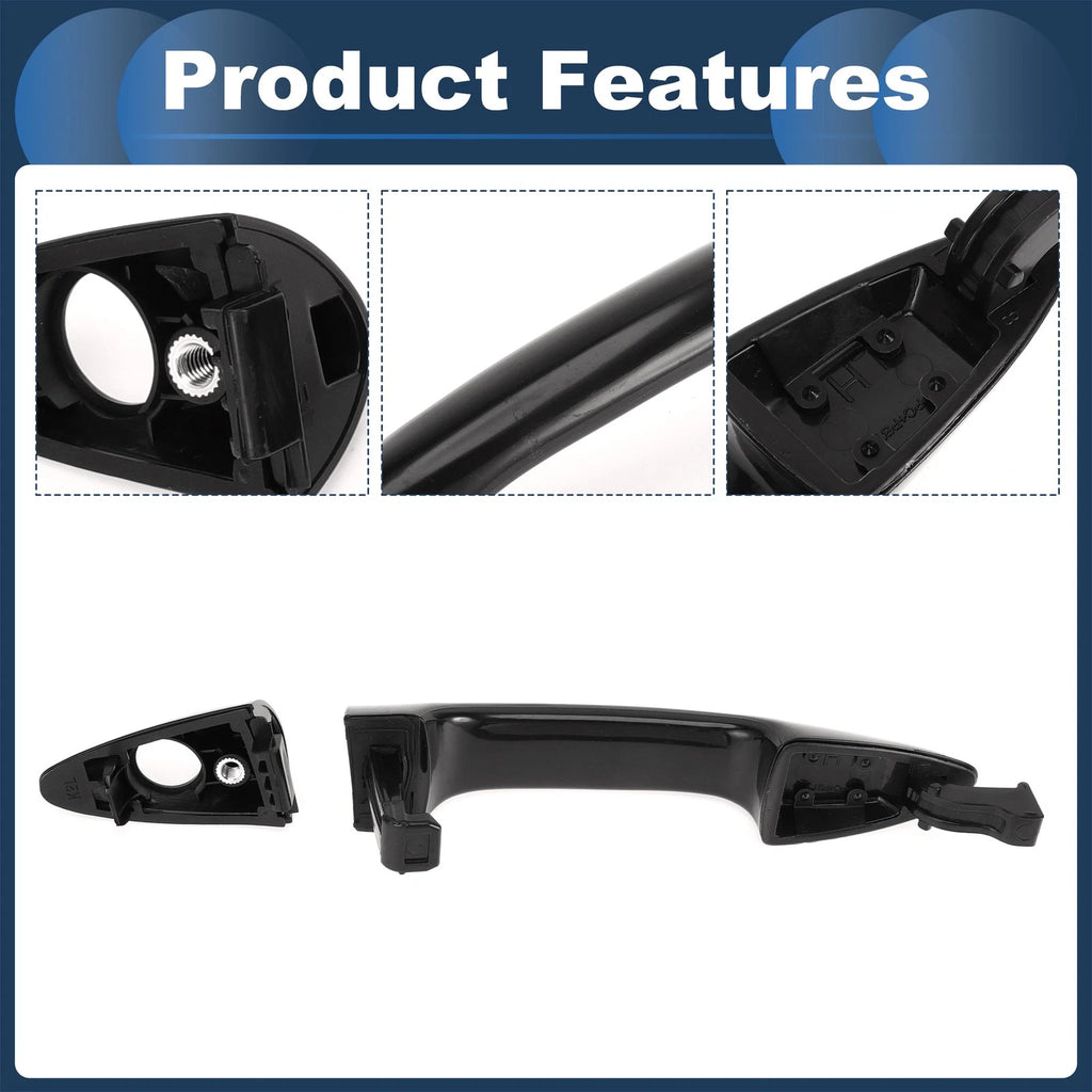 Front Left Door Handle for Kia Rio (2011) - Black